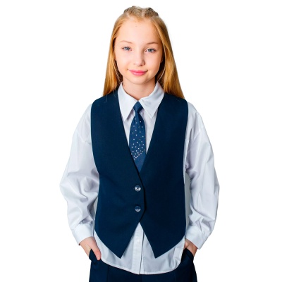 Жилет школьный для девочки Deloras V64361 синий 1